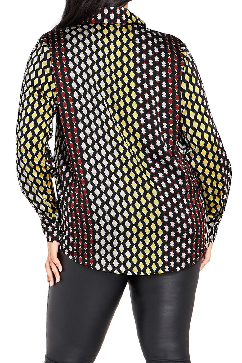 Genevieve Mix Print Long Sleeve Shirt, Alternate, color, RETRO GEO