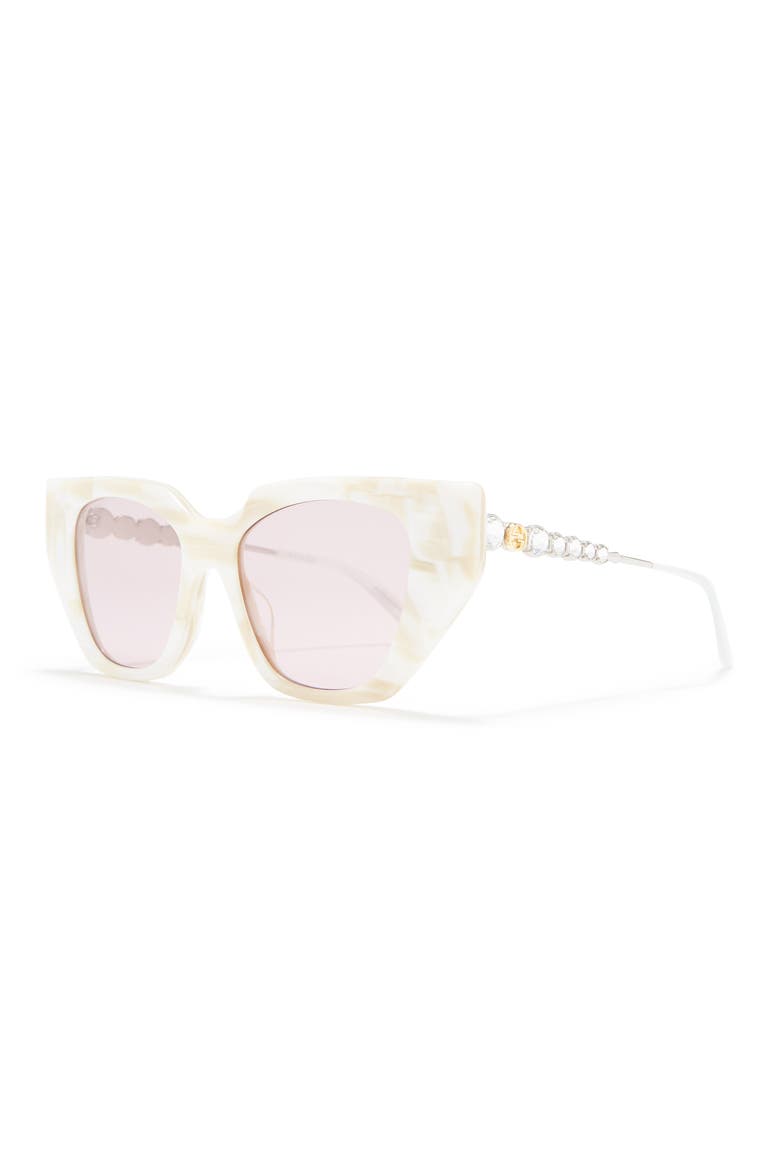 55mm Cat Eye Sunglasses, Alternate, color, IVORY