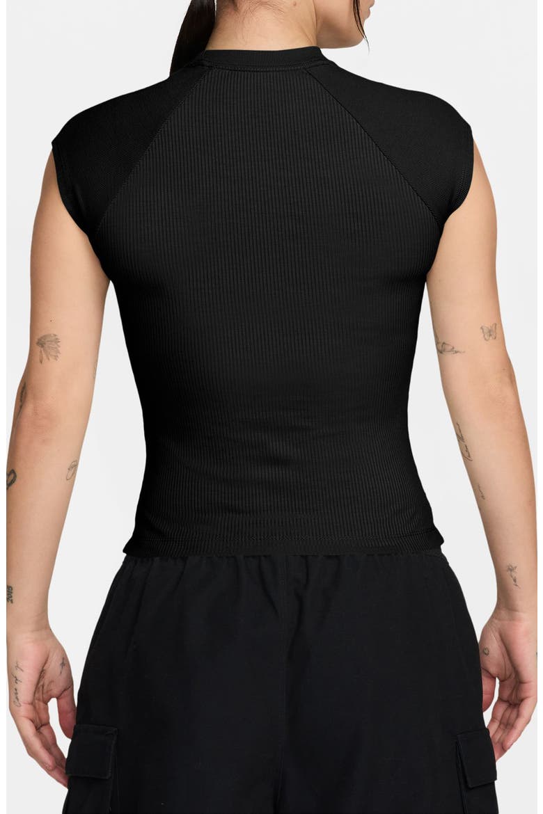 Chill Crop Rib T-Shirt, Alternate, color, BLACK/ SAIL