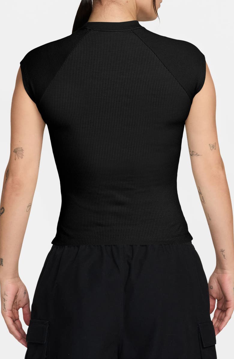 Nike Chill Crop Rib T-Shirt, Alternate, color, Black/ Sail
