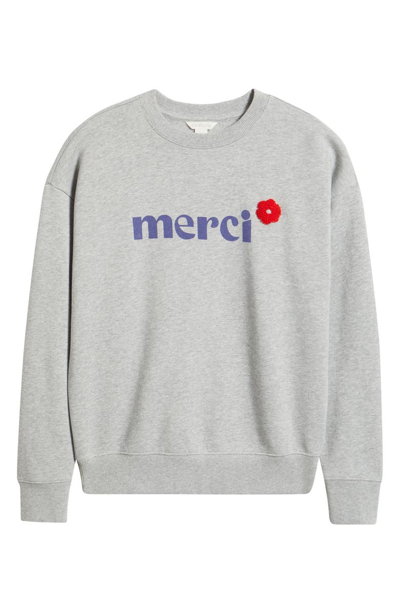 Caslon<sup>®</sup> Merci Graphic Sweatshirt, Alternate, color, Grey Heather