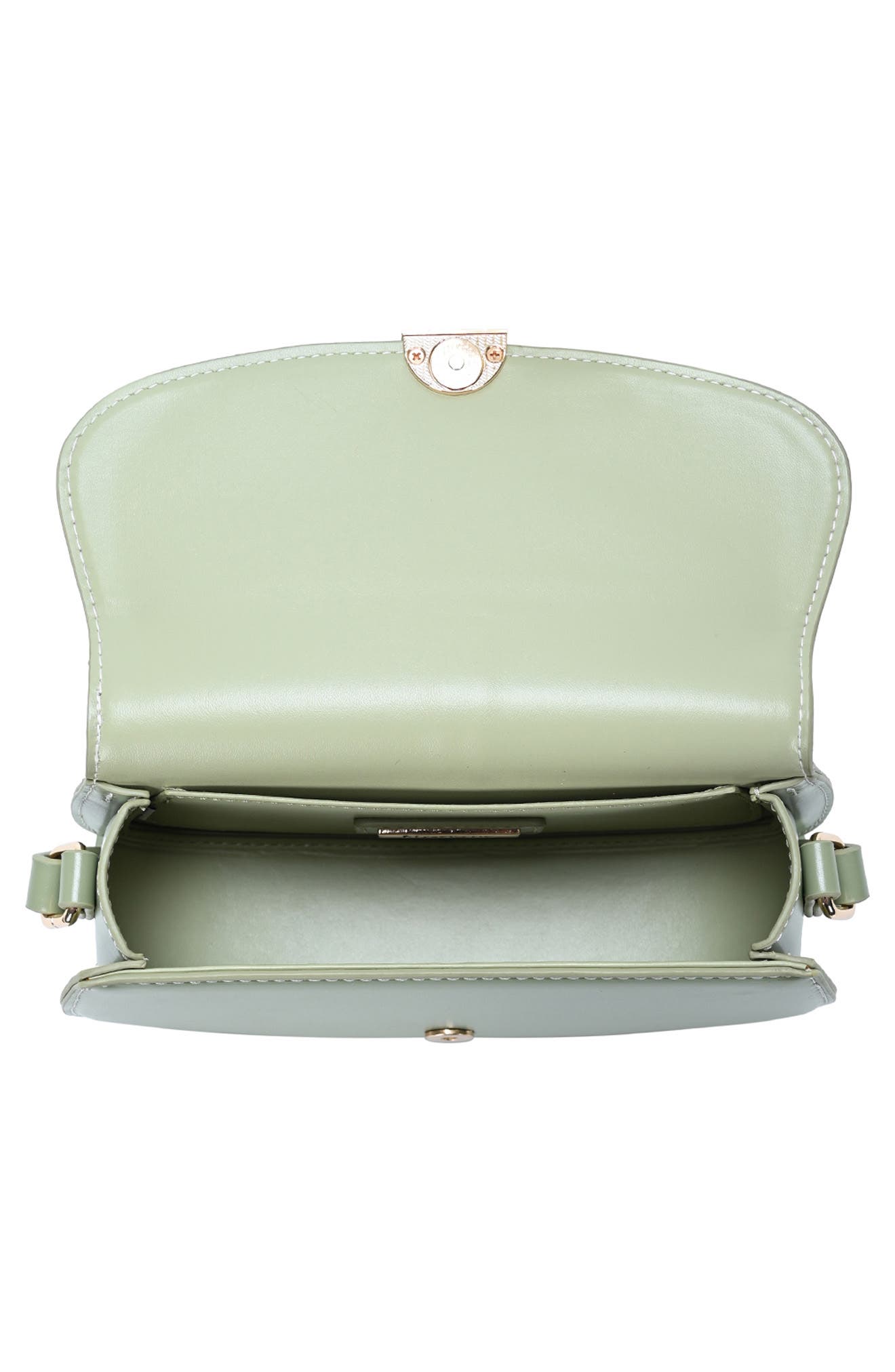 Flap Front Faux Leather Crossbody Bag, Alternate, color, SAGE