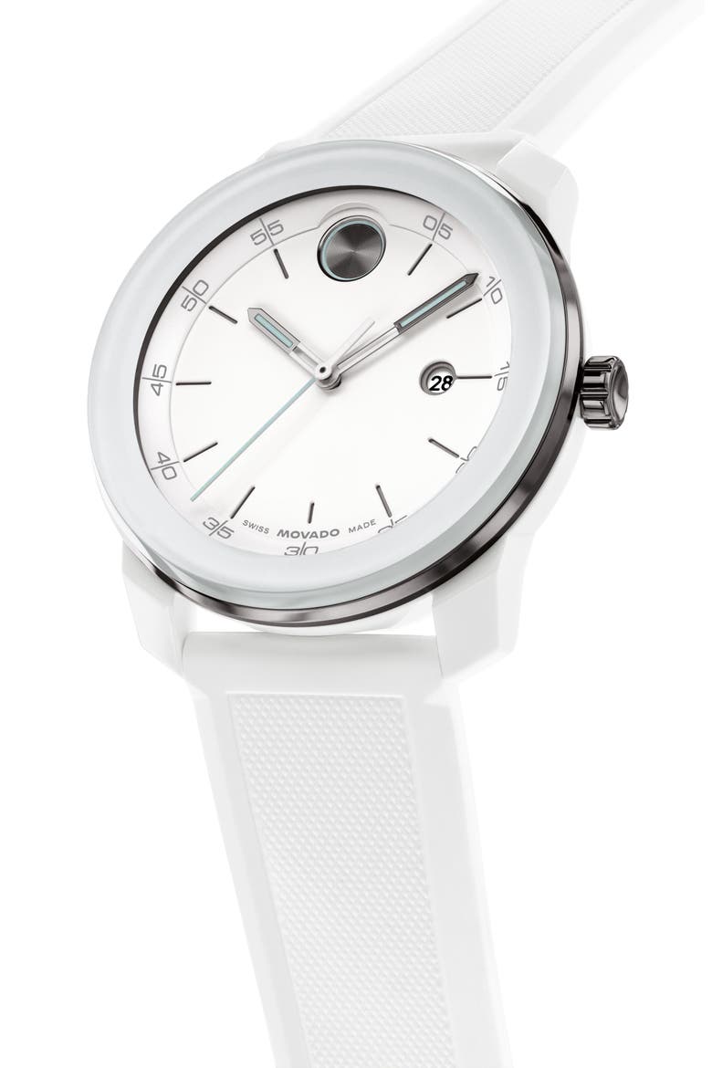BOLD Chronograph Silicone Strap Watch, Alternate, color, WHITE