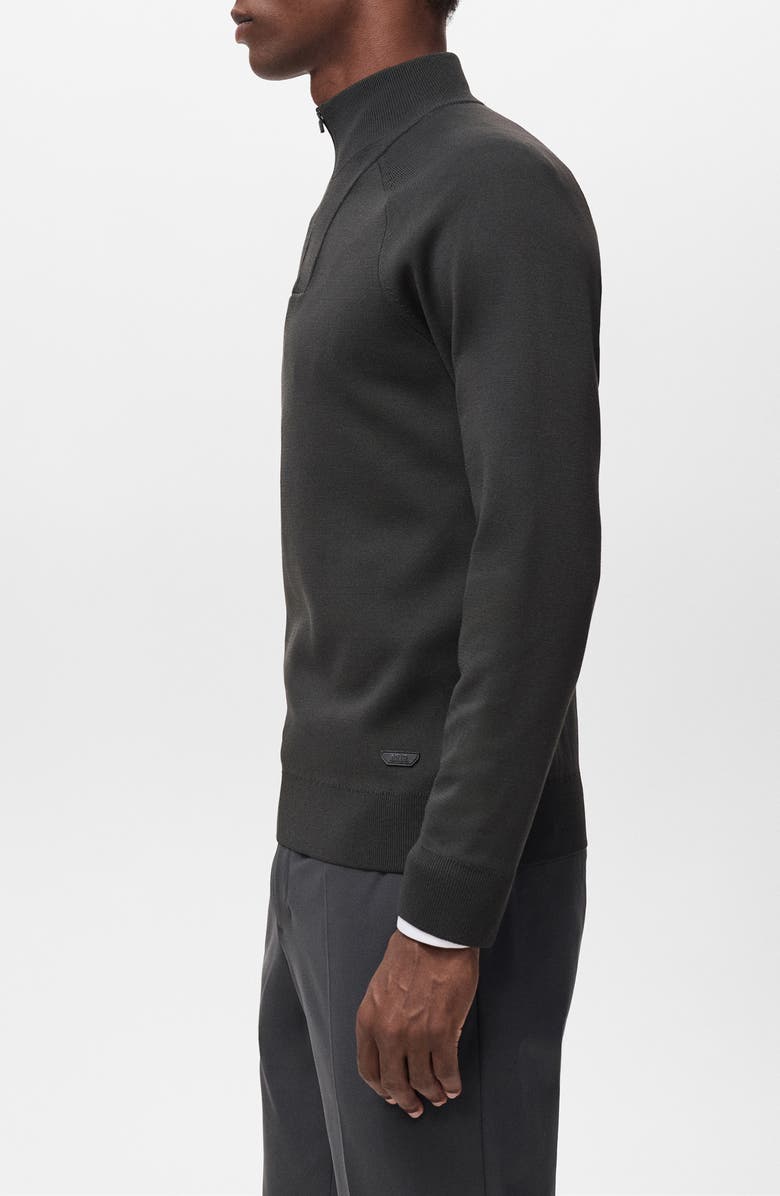 MANGO Thermoregulated Quarter Zip Sweater, Alternate, color, Dark Green
