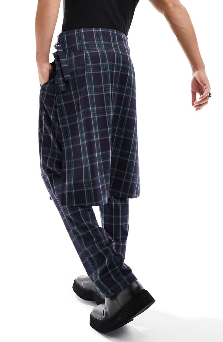 ASOS DESIGN Tartan Tapered Leg Kilt Pants, Alternate, color, 