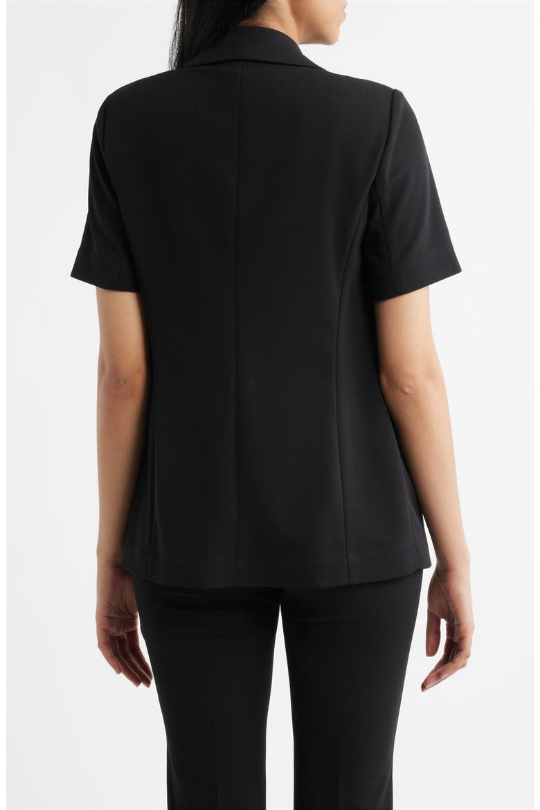 Short Sleeve Double Breasted Jacket, Alternate, color, ANNE BLACK