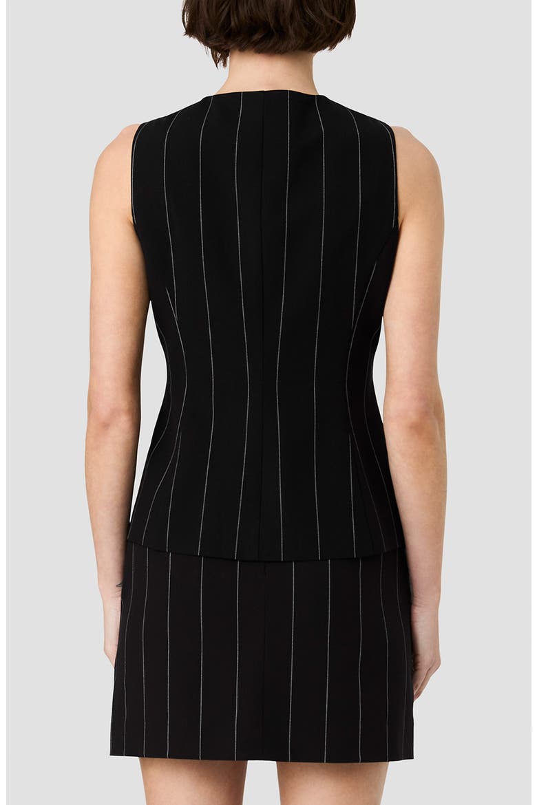 Pinstripe Button-Up Tank, Alternate, color, BLACK/WHITE