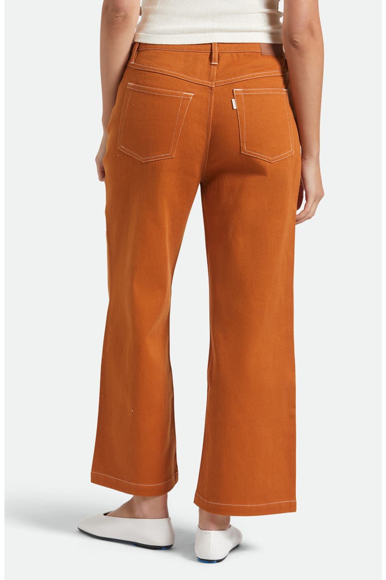 Margo Textured Cotton Crop Straight Leg Pants, Alternate, color, RUSTIC CARAMEL