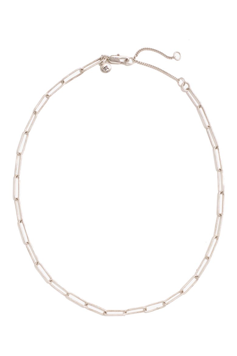 Paperclip Chain Necklace, Main, color, POLISHED SILVER