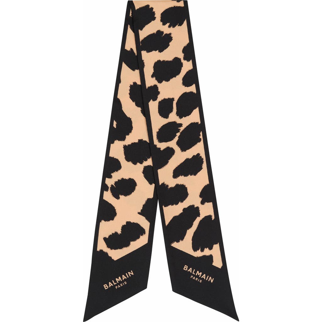 Balmain Leopard-print Silk Bandana