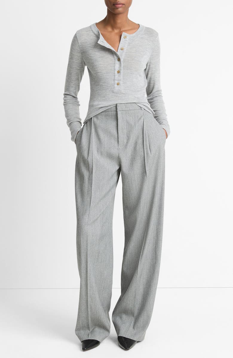 Vince Merino Wool Henley, Alternate, color, Heather Stone Grey