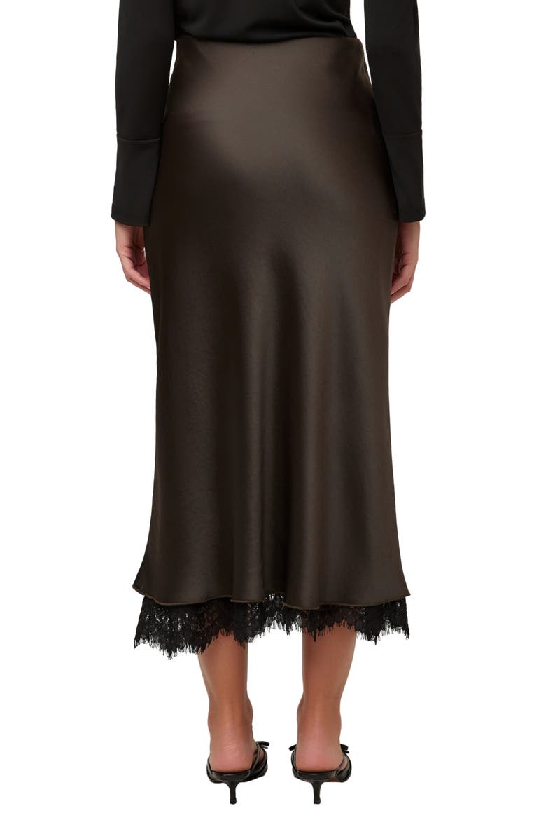 Mia Lace Trimmed Bias Midi Skirt, Alternate, color, ESPRESSO