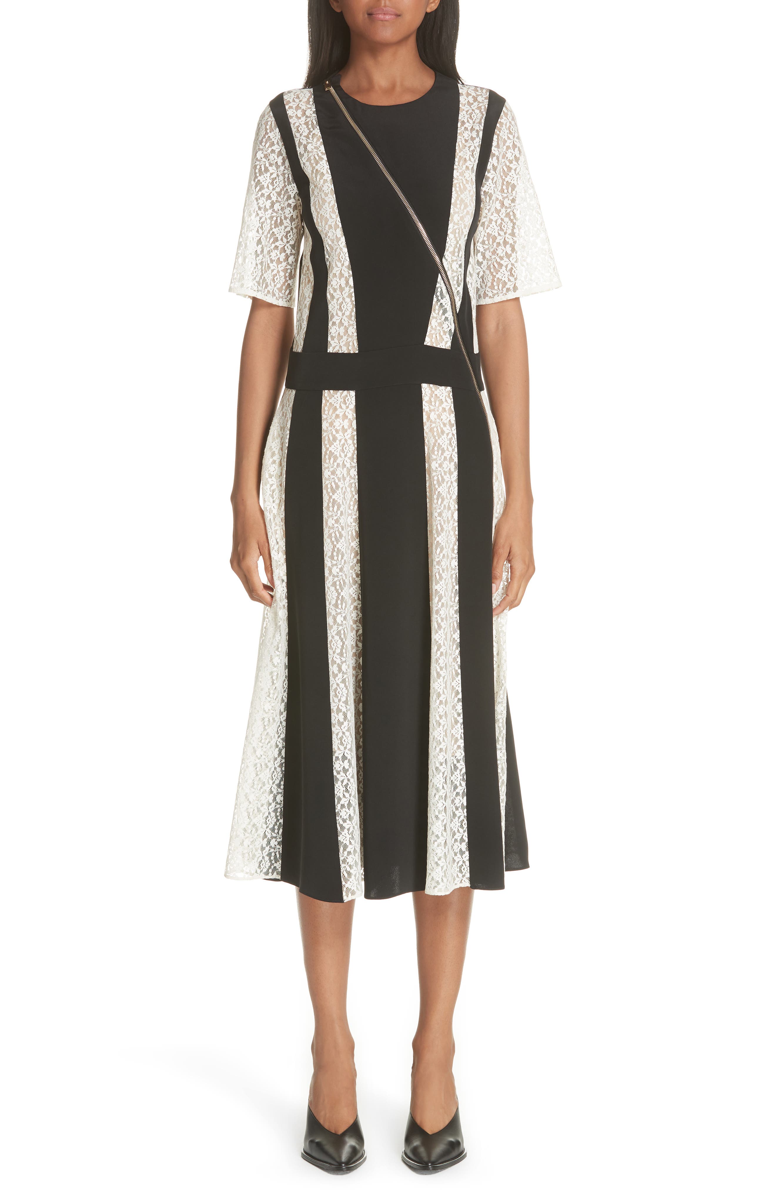 Stella McCartney Lace Stripe Silk Dress