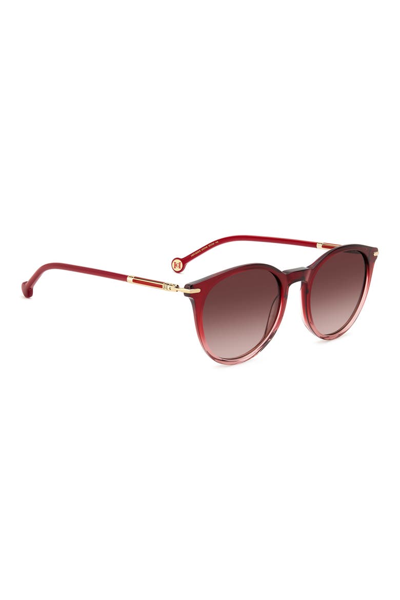 52mm Round Sunglasses, Alternate, color, RED