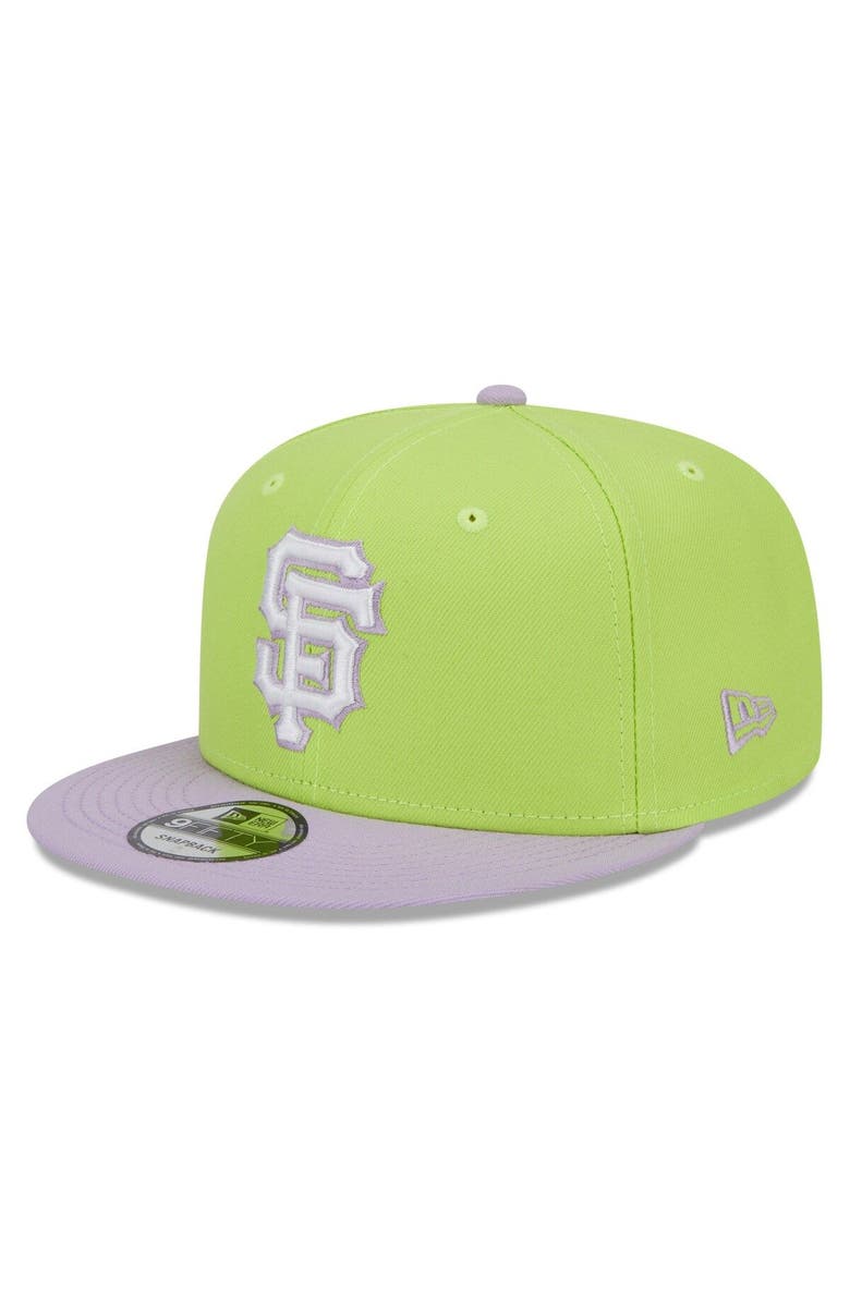 New Era Men's New Era Neon Green/Purple San Francisco Giants Spring Basic Two-Tone 9FIFTY Snapback Hat, Main, color,