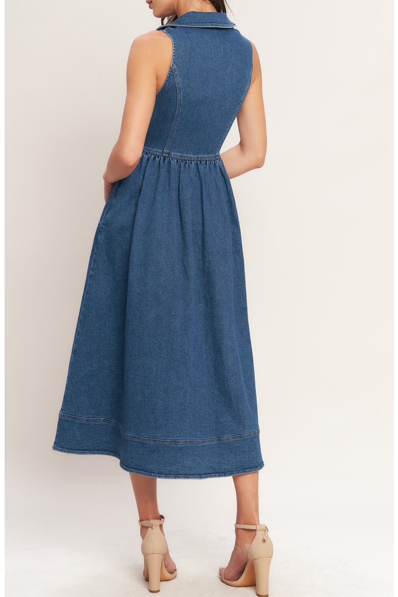 Sleeveless Denim Midi Dress, Alternate, color, MEDIUM INDIGO