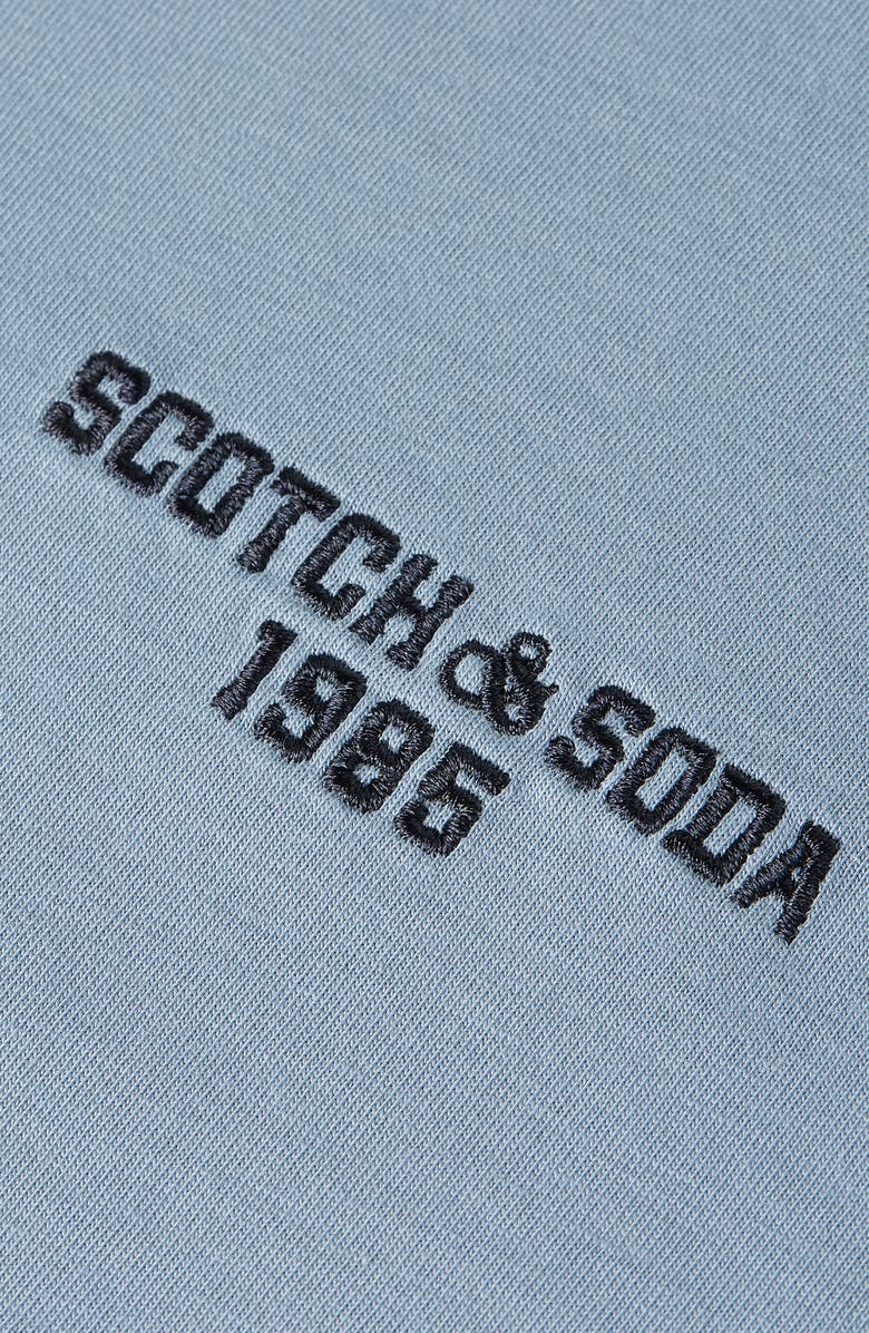 Scotch & Soda Kids' Embroidered Logo Graphic T-Shirt, Alternate, color, Sky/ Pewter