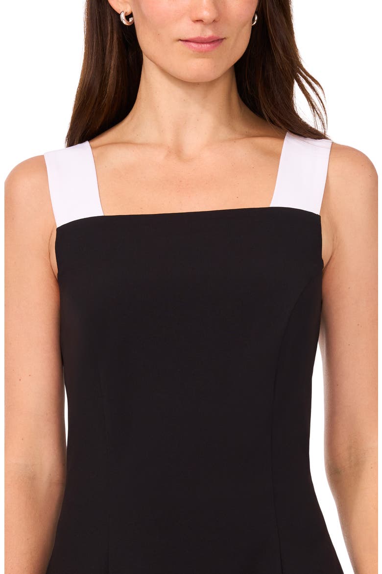 Contrast Strap Midi Dress, Alternate, color, RICH BLACK