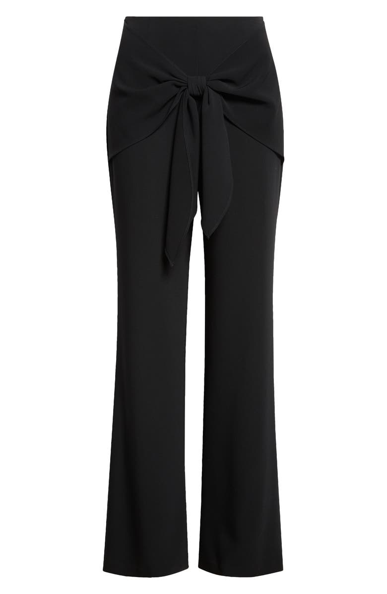 Cinq à Sept Lilas Tie Front Flare Leg Pants, Alternate, color, Black