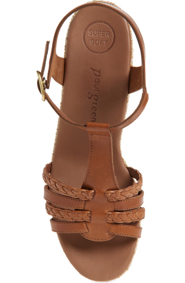 Paul Green Ava Wedge Sandal, Alternate, color, Cognac Leather