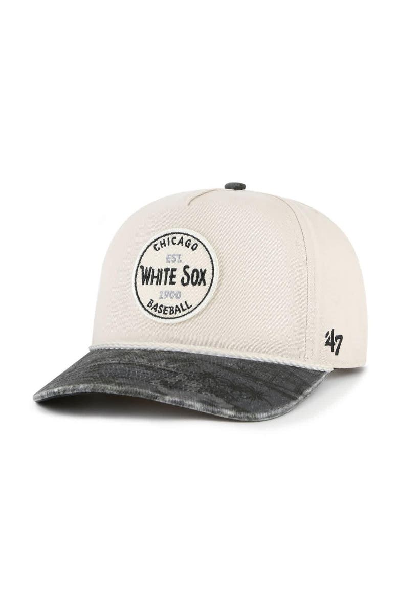 '47 Men's '47 Cream/Black Chicago White Sox Fiji Rope Hitch Adjustable Hat, Main, color, Cream
