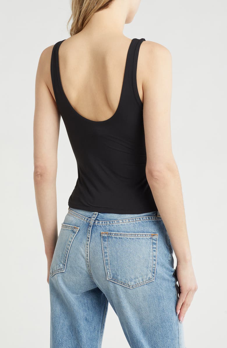 Leith Scoop Neck Fitted Tank, Alternate, color, Black