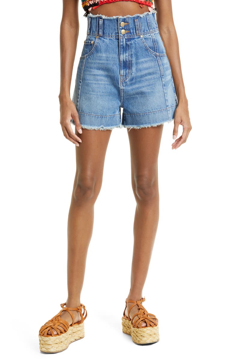 Ulla Johnson Nonstretch Denim Cutoff Shorts, Main, color, Danube Medium Indigo Wash