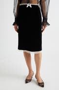 Tanner Fletcher Gender Inclusive Celerie Lace Trim Velvet Slip Skirt