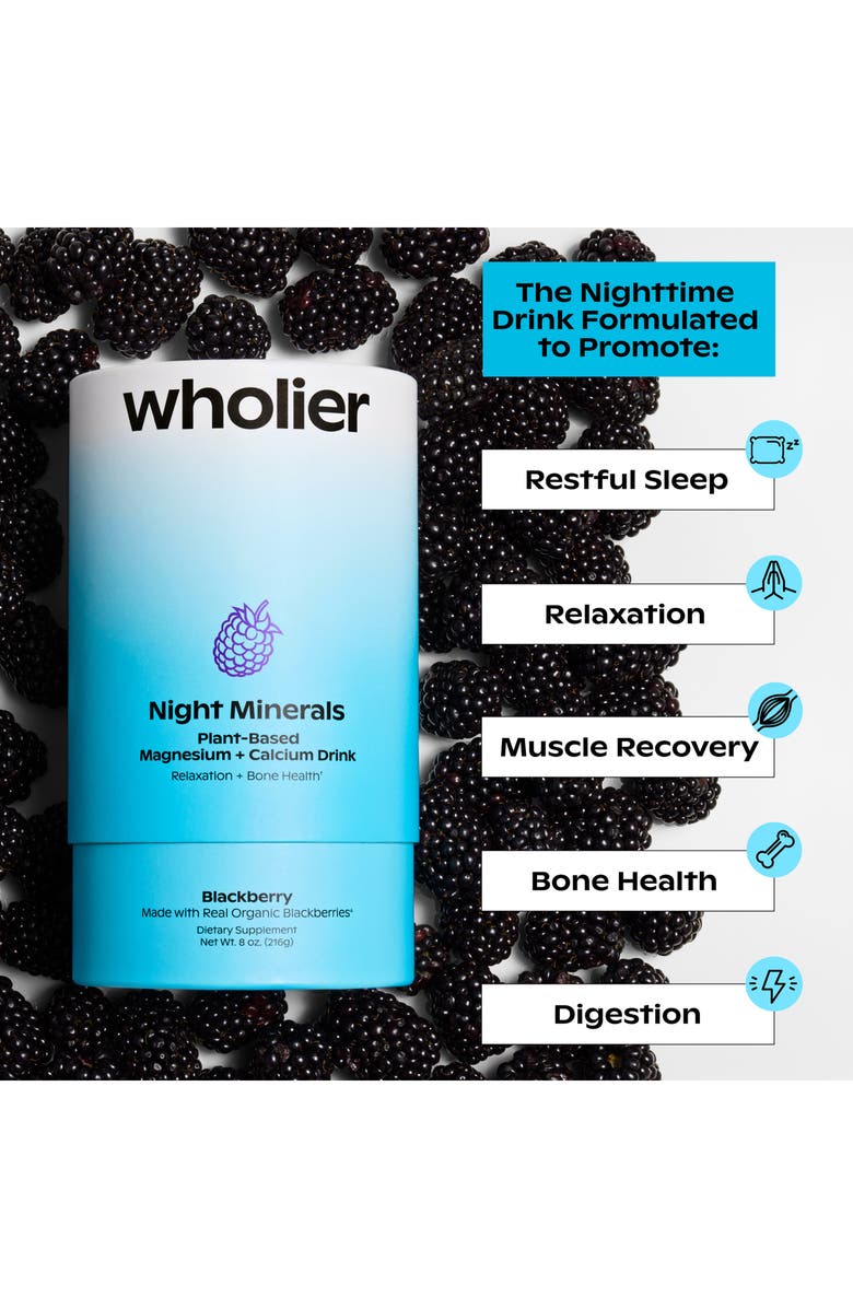 WHOLIER Night Minerals Plant-Based Magnesium & Calcium Dietary Supplement Drink, Alternate, color,