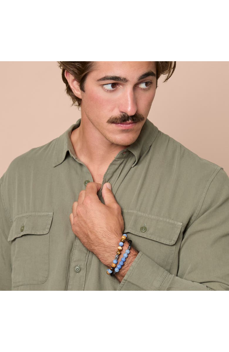 Lucky Brand Stretch Bead & Magnetic Cord, 2 Piece Bracelet Set, Alternate, color, Black, Brown, Blue