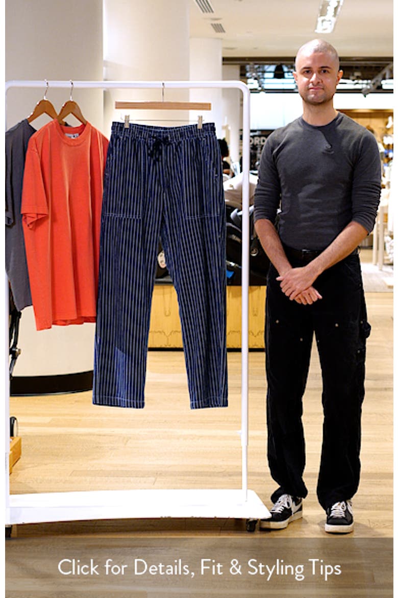 Pinstripe Denim Drawstring Chef Pants video