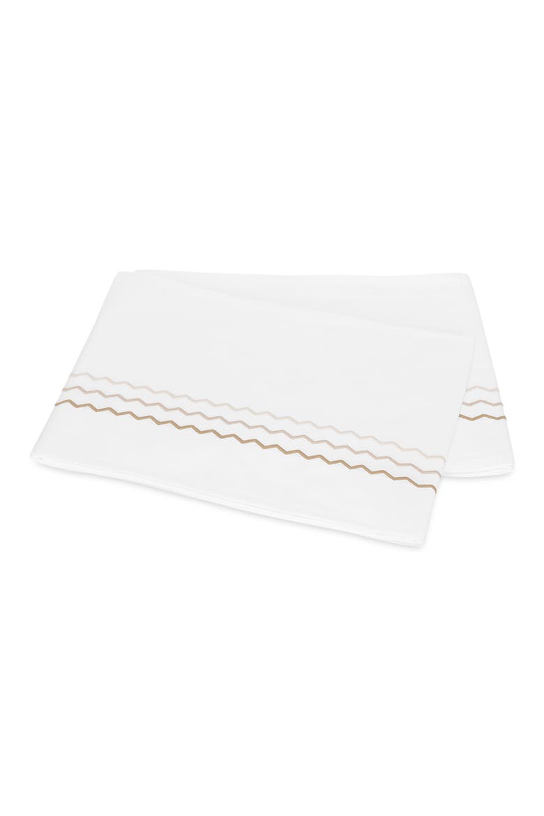 Axel Embroidered Flat Sheet, Main, color, DUNE