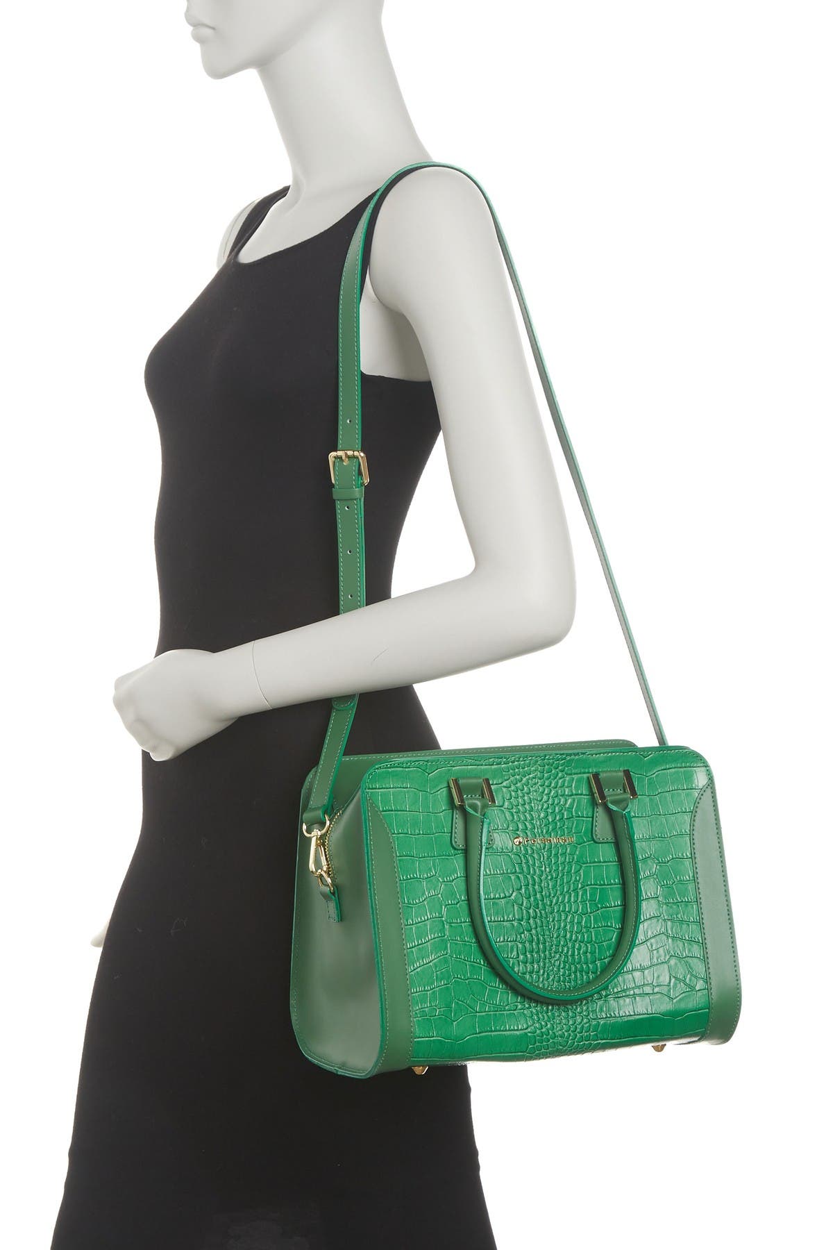 Persaman New York Celia Croc Embossed Handbag, Main, color, 