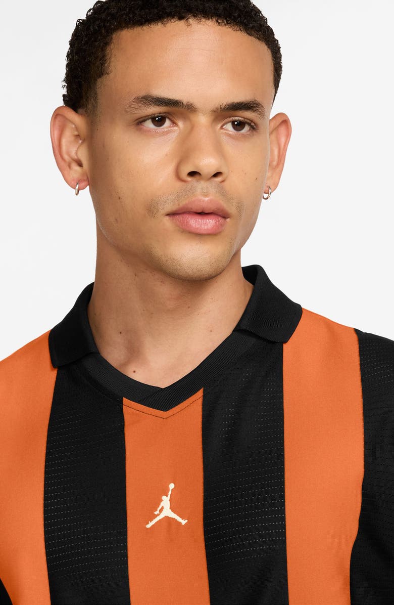 Jordan Brooklyn Collegiate Stripe Goalie Top, Alternate, color, Black/ Starfish/ Sail