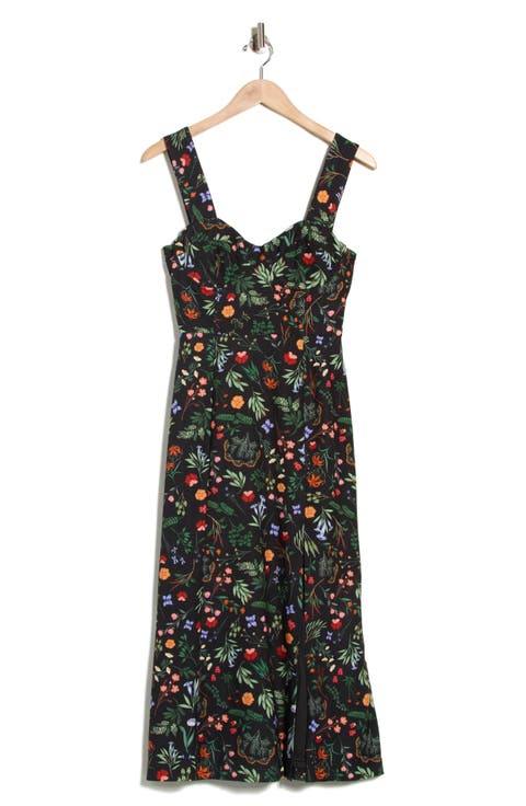 Floral Bustier Midi Dress