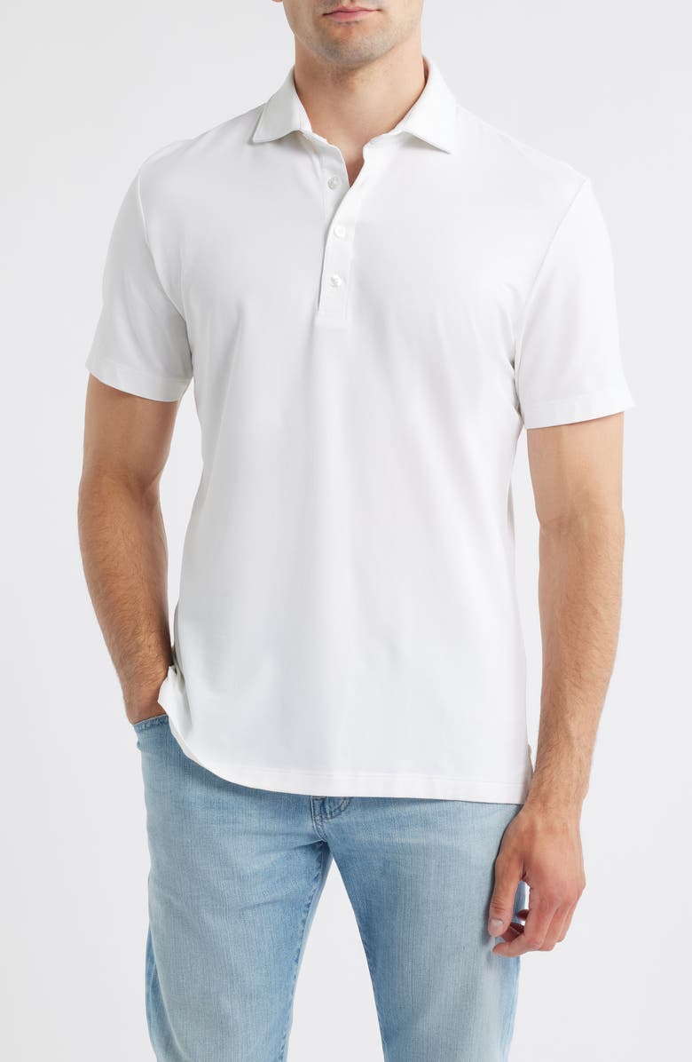 johnnie-O Idris Top Shelf Heathered Polo, Main, color, White