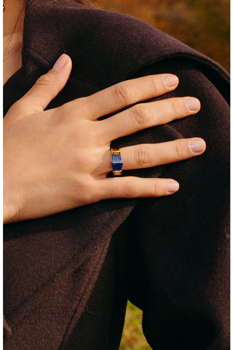 Ishtar Goddess Ring, Alternate, color, Gold&Blue