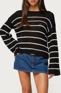 EDIKTED Stripe Drop Shoulder Sweater