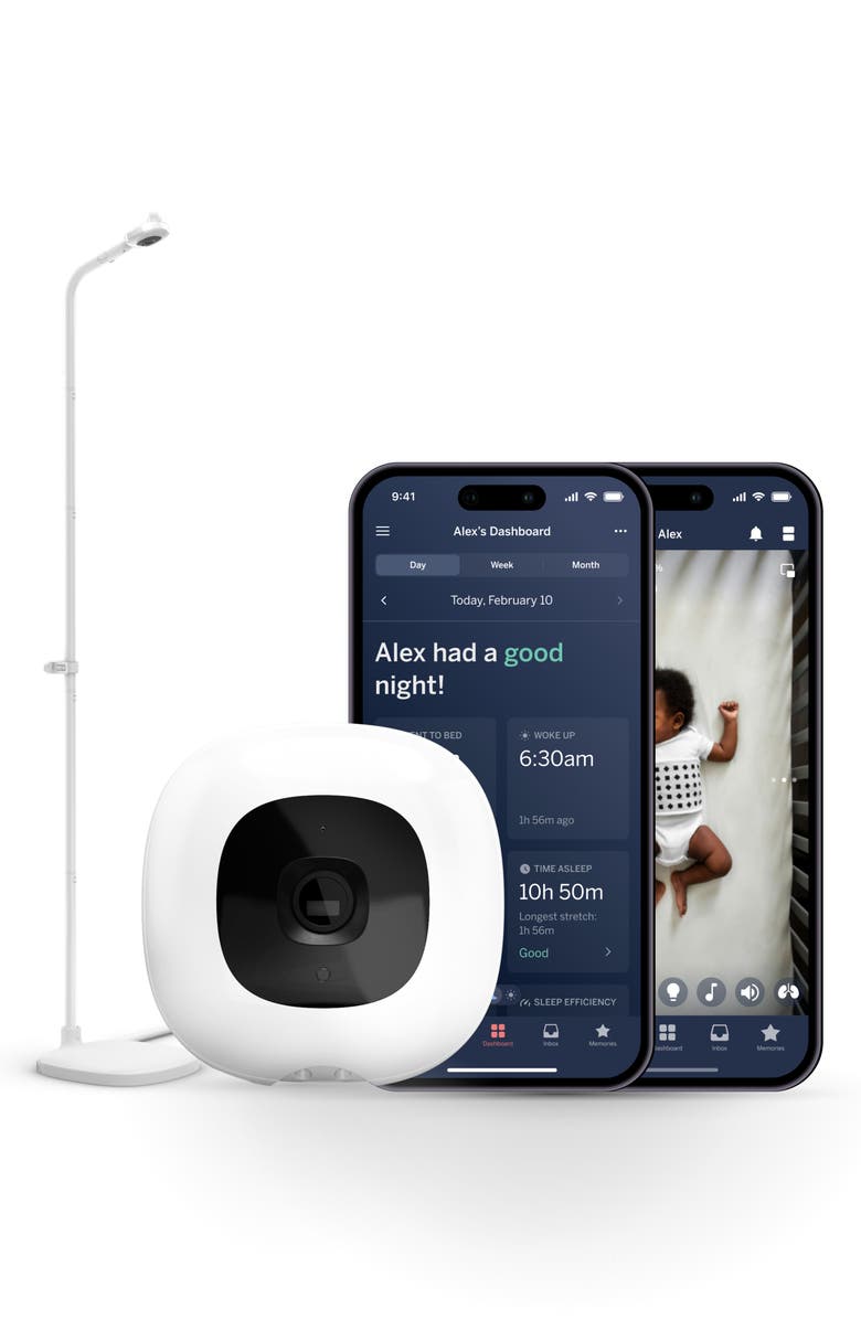 Nanit Pro Smart Baby Monitor & Floor Stand, Main, color, White
