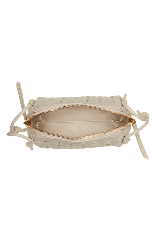 Bottega Veneta Mini Concert Intrecciato Leather Crossbody Bag In Gold