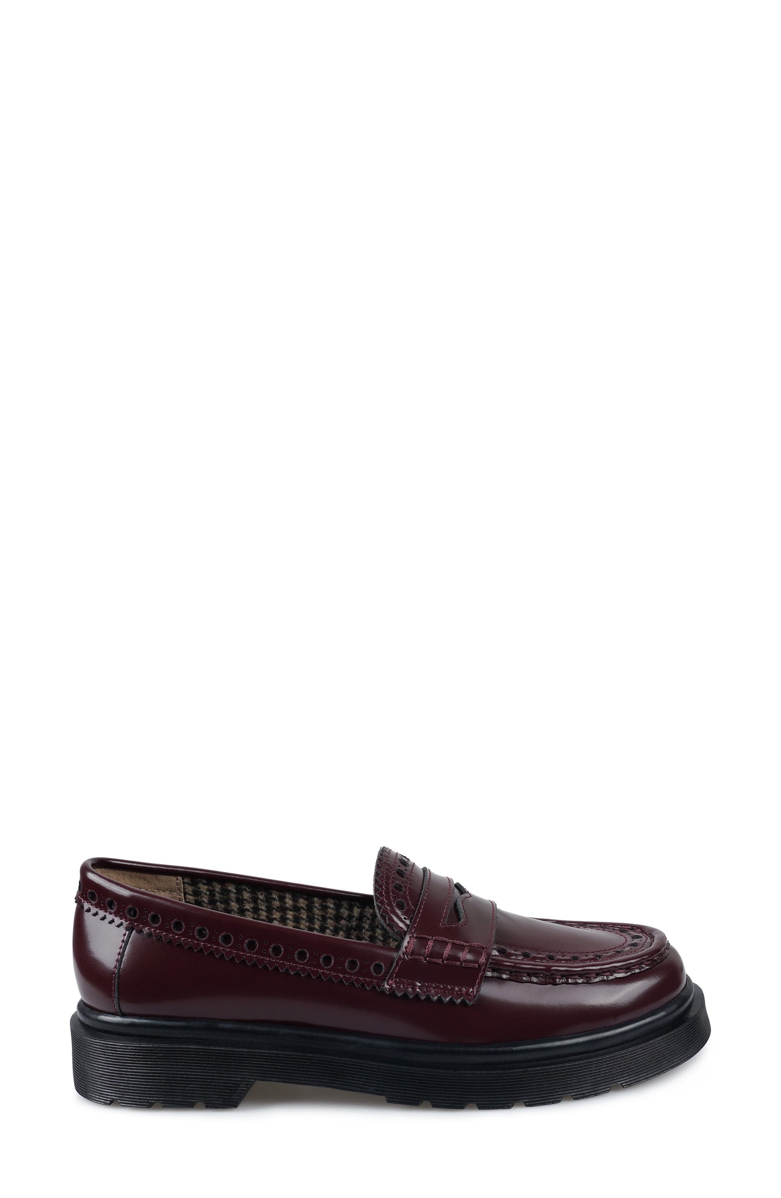 Nayomy Lug Sole Penny Loafer, Alternate, color, WINE