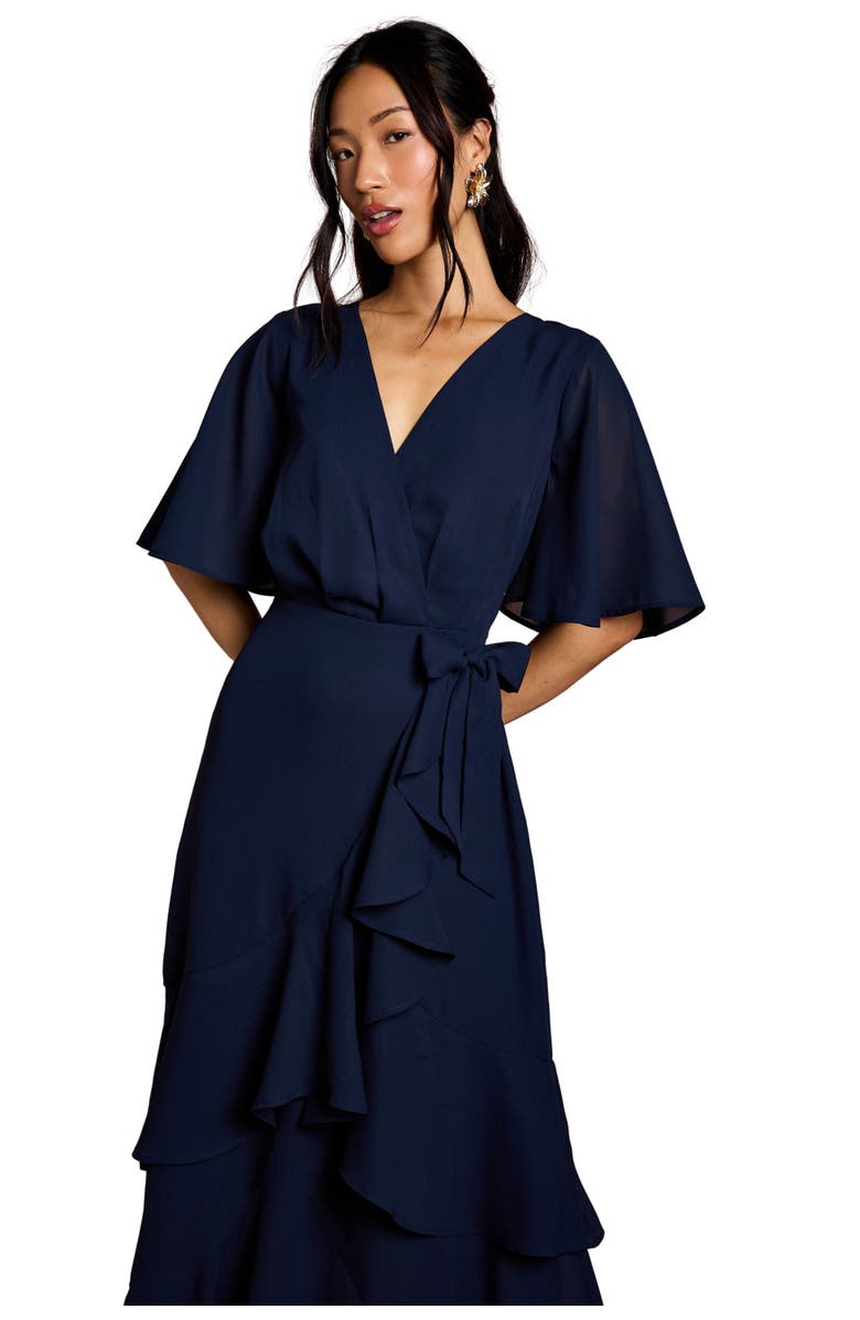 Coast Angel Sleeve Bridesmaid Maxi Dress, Alternate, color, Navy