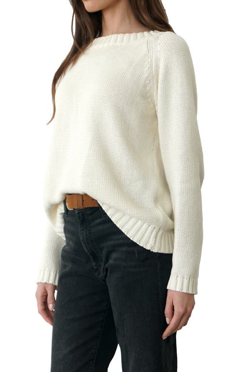 Paneros Clothing Sloane Cotton Crewneck Sweater In Oat Milk