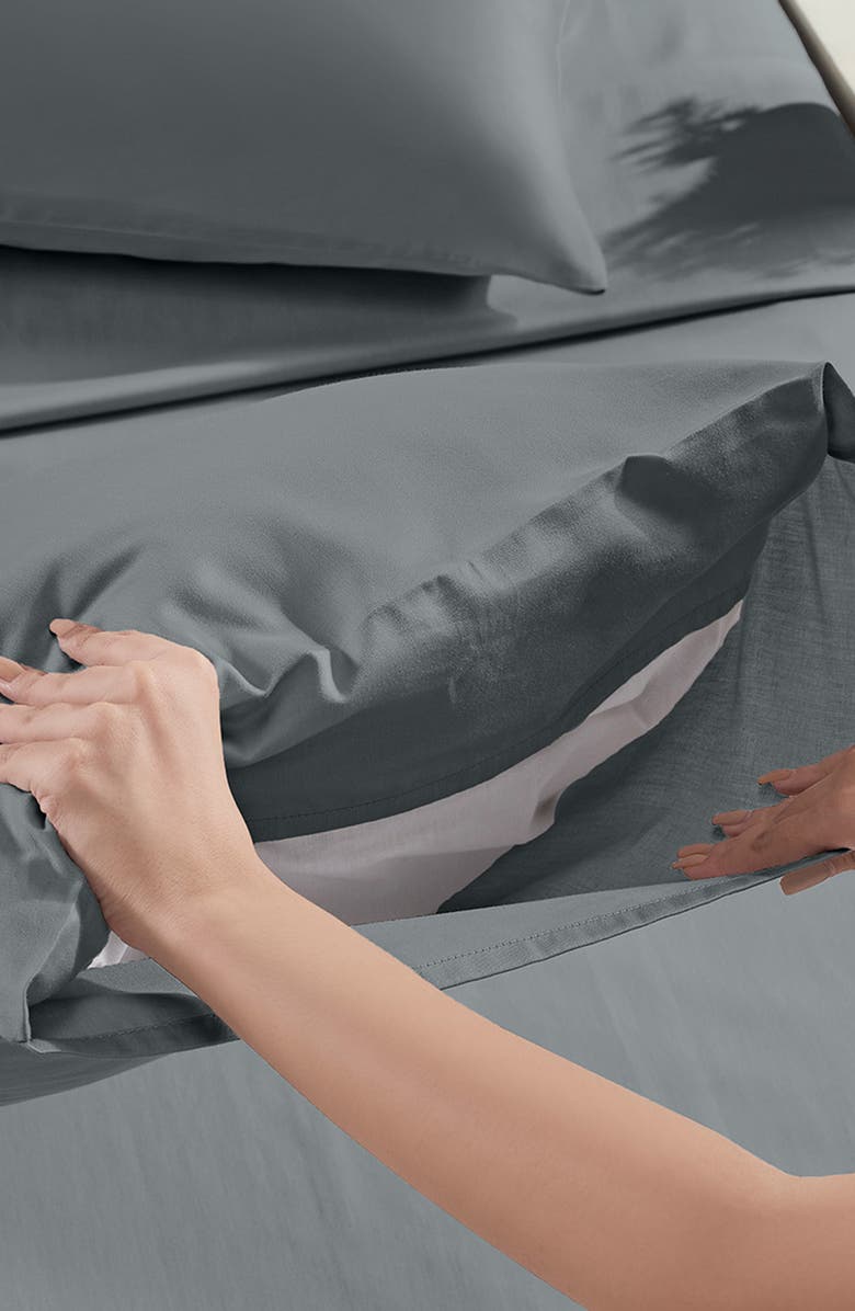 CALIFORNIA DESIGN DEN Signature Comfort 100% Egyptian Cotton Soft Sateen Sheet Set, Alternate, color, Grey