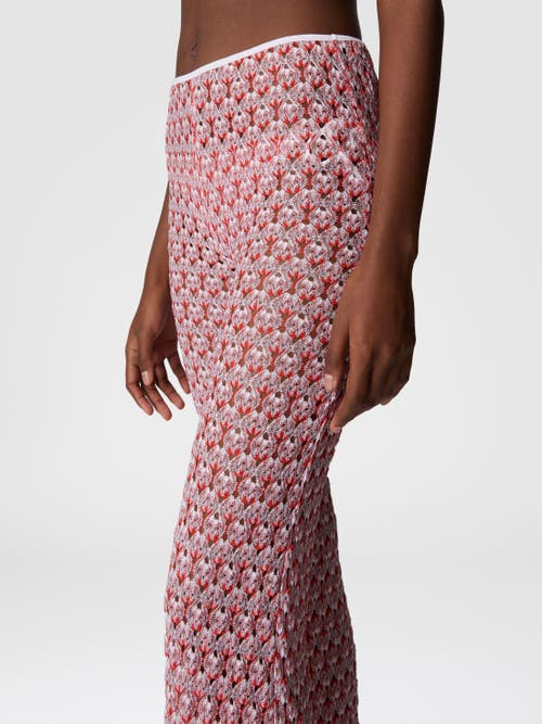 Shop Missoni Low-rise Lace Pants In Red