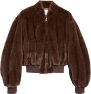 Stella McCartney Plush Faux Fur Bomber Jacket