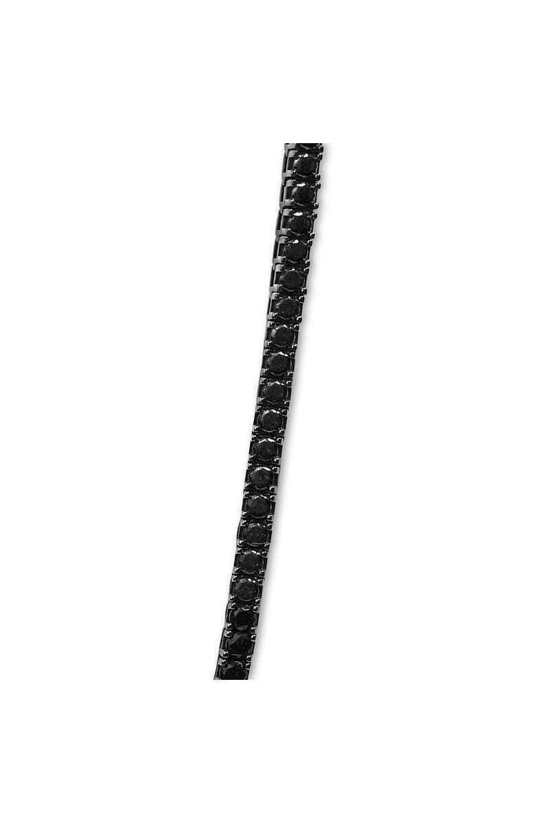 Haus of Brilliance Men's Sterling Silver Black Onyx Tennis Necklace, Alternate, color, Silver