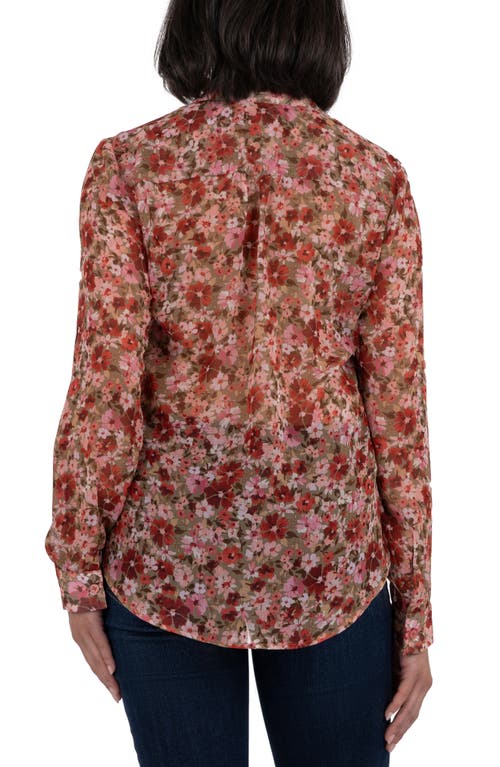 Kut From The Kloth Jasmine Chiffon Button-up Shirt In Multi
