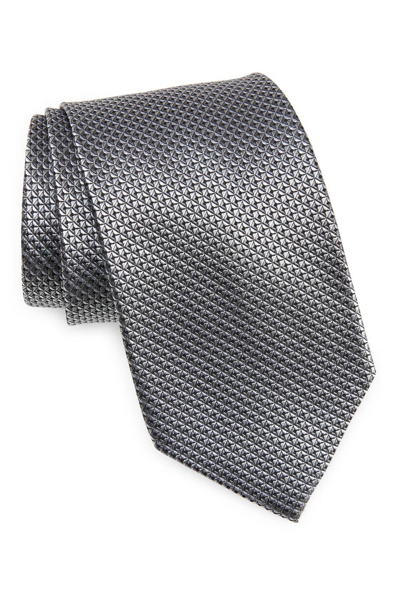 Silk X-Long Tie, Main, color, SILVER