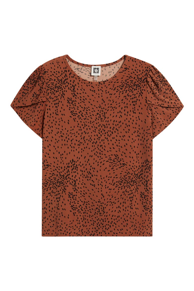 Animal Spot Tulip Sleeve Top, Alternate, color, CEDAR SPICE/ ANNE BLACK